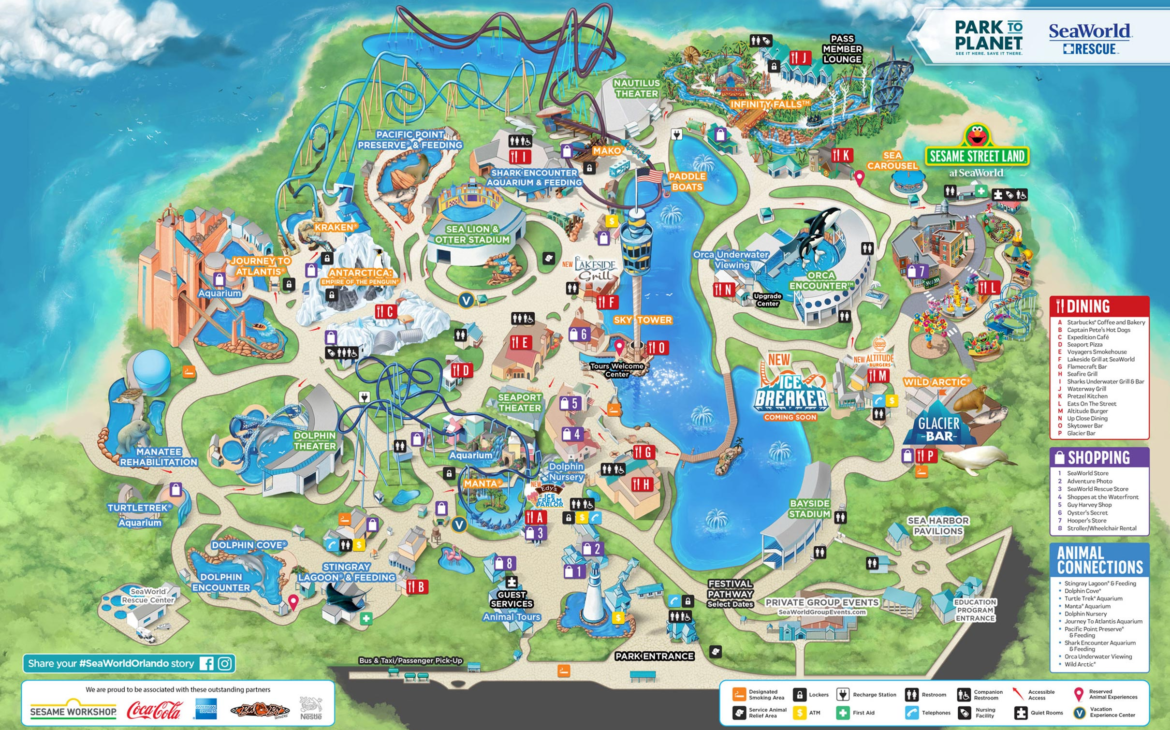 mapa SeaWorld Orlando